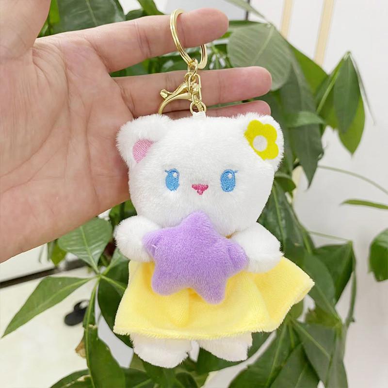 Cute Bear Cartoon Plush Toy Keychain With Short Fur For Kids And Gifts Adults