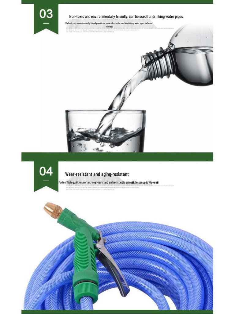 Explosion-Proof Universal Water Hose & High-Pressure Spray Gun for Car Wash & Home Use - 10m, 15m, 20m Options