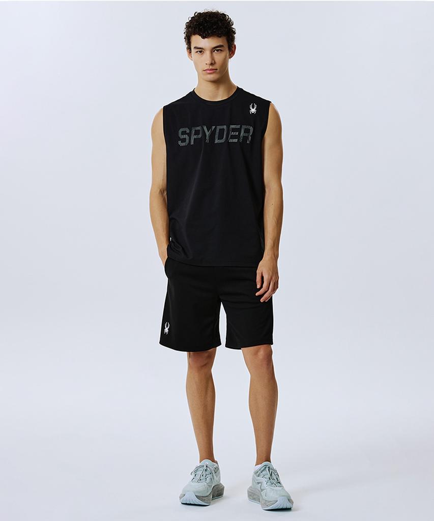 SPYDER Men'S Running Mesh Jacquard Shorts (4/5 Length) Spjfcntr232Mblk