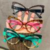 New Fashionable and Versatile Cat Eye Glasses with Personalized Large Frame Color Blocking Design Anti-Blue Light Glasses