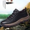 Waterproof Outdoor Hiking Shoes Cotton Shoes Men's Winter Velvet Thickened Non-slip Middle-aged Dad Shoes High-top Boots