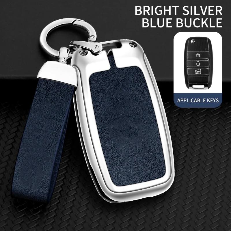 Zinc Alloy Leather Car Key Case Cover Shell For Kia Carens Ceed Rio 3 Sportage Optima Sorento Cerato Soul Forte Seltos Sid K2 K3
