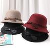 Middle-aged and Old Women's Autumn and Winter Basin Hat Thickened Warm Wool Bucket Hat Mother Hat Versatile Fashion Temperament Top Hat