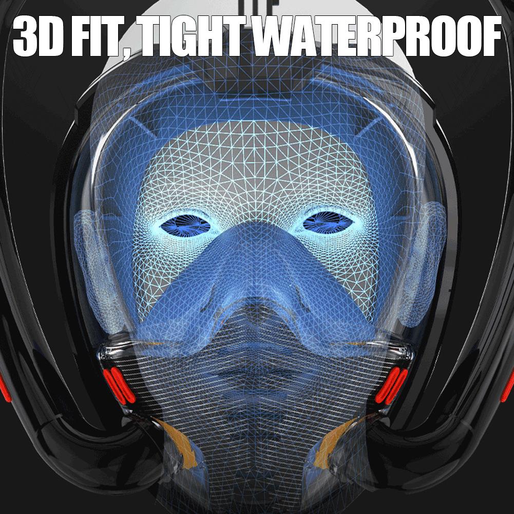 Full Face Snorkel MaskSnorkeling Swimming Diving Mask  Anti-Leak Double Breath Tube Mask Underwater Swimming Training Equipment