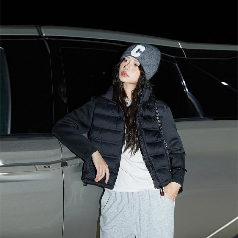 Поставка Осень Новая Трансграничная Женская Одежда Повседневная Рукава Сращивание Хлопковая Одежда Куртка Однотонная Стеганый Хлопок