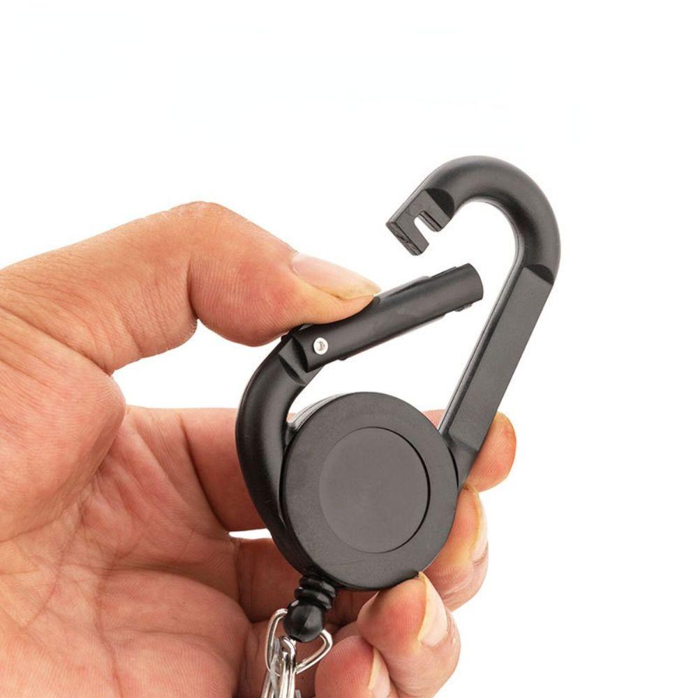 Card Holder Outdoor Telescopic Easy Pull Buckle Carabiner Keychain Badge Holder Badge Reel Clip