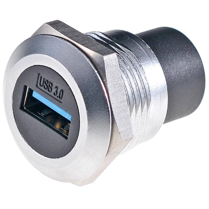 Круглый адаптер-розетка USB 3.0/2.0 для крепления на панель, гнездо