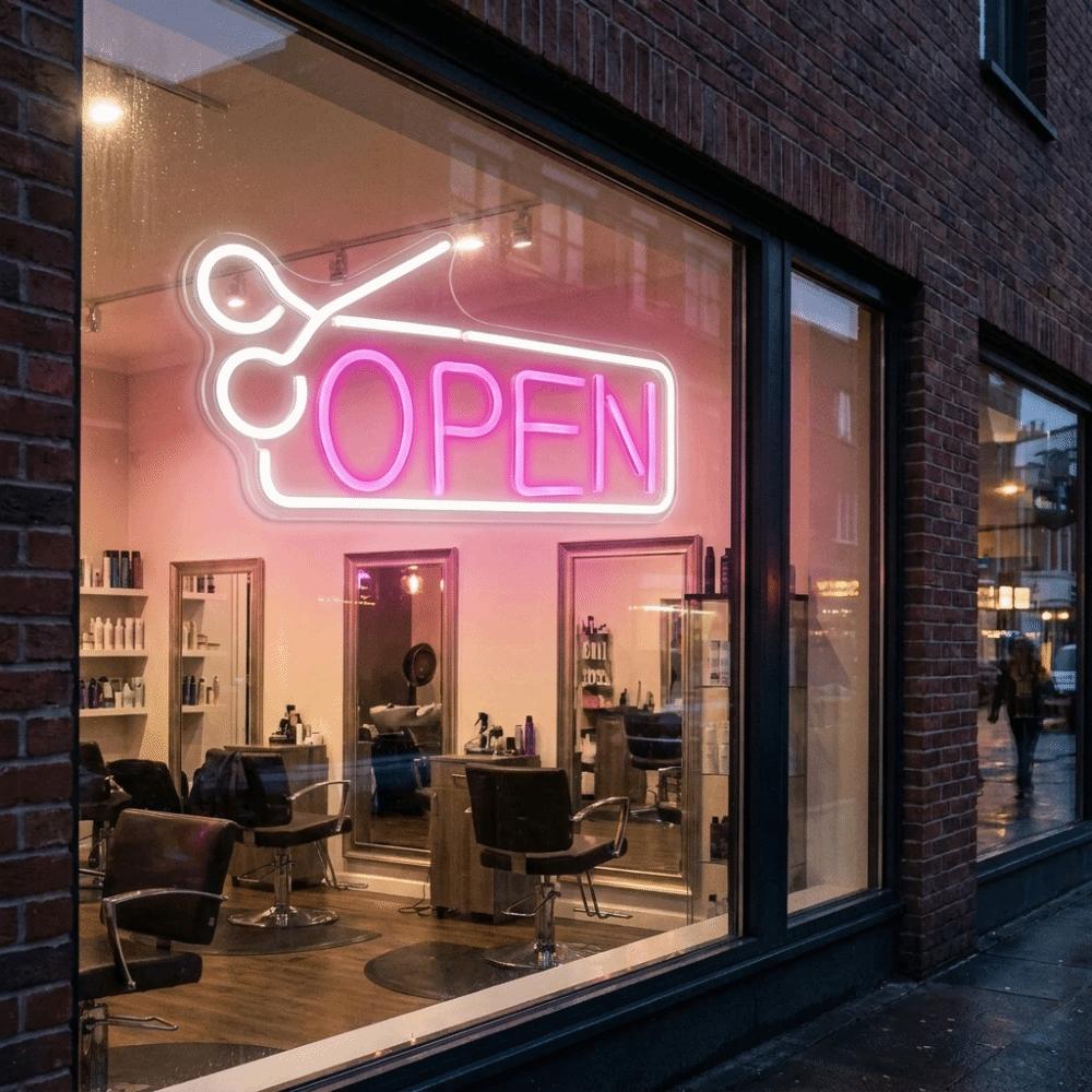 Soft Silicone Light Strip Open Neon Sign Adjustable Brightness Business Store Sign Salon Decor