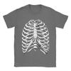 Rib Cage Skeleton Anatomy Graphic Tee Short Sleeve Breathable Cotton T-Shirt