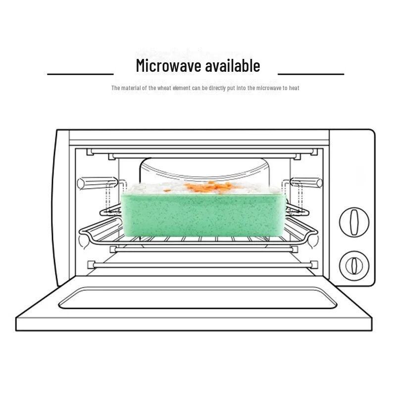 «Бэнто-ланч-бокс в японском стиле для студентов и офисных работников — можно использовать в микроволновой печи, есть отделения для салата и фруктов»
