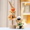 Cute Bear Toy Keychain Traffic Police Themed Bear Plush Toy Stuffed Doll Soft Plush Pendant Charm For Car Backpack Decor Gift