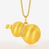 Песочно-золотой бриллиантовый кулон в виде тыквы, ожерелье с подвеской Fulu в стиле ретро, солидный подарок для девушки