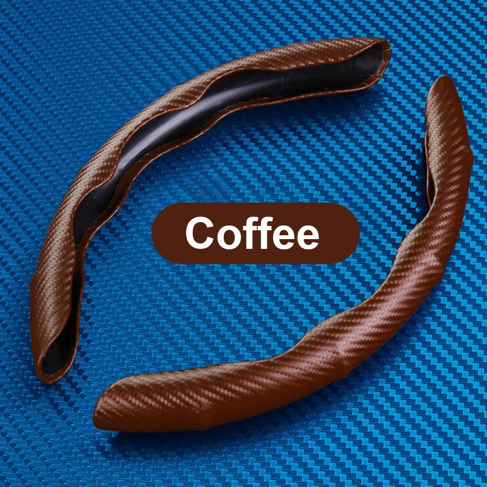 1Pair Car Steering Wheel Cover For Tesla Non-Slip Carbon Fiber 38CM Auto Steering Wheel Interior Decoration Accessories