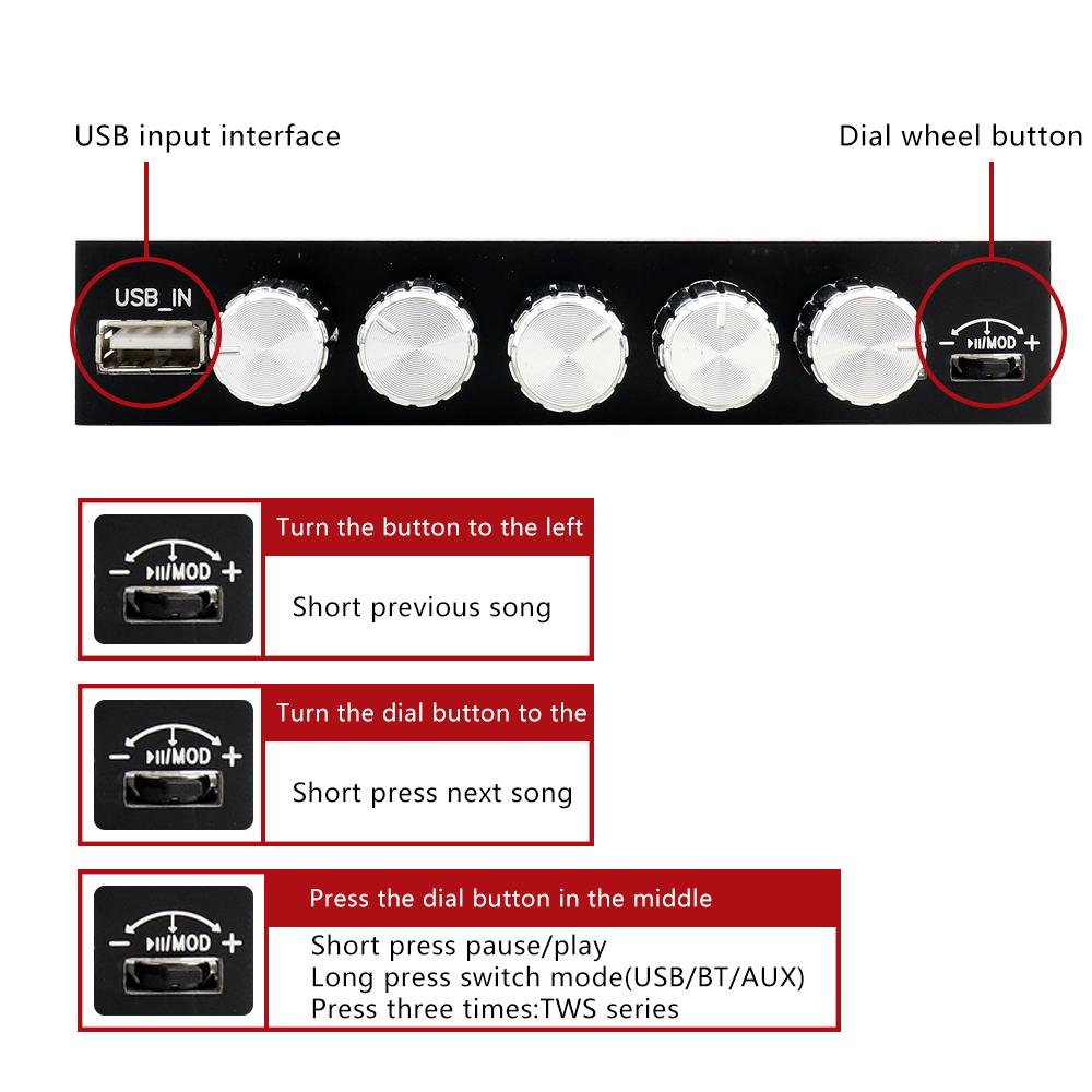 ZK-HT21 3G Модуль усилителя Bluetooth 5.0 2.1 канала TDA7498E 160 Вт x 2 + 220 Вт сабвуфер Поддержка AUX USB Управление через приложение