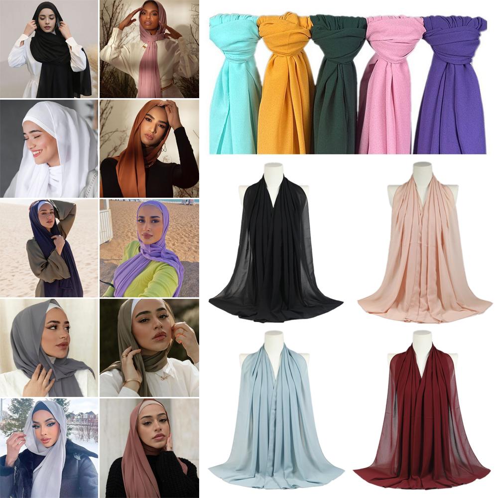 Big Size Muslim Headband Breathable Hijab Scarf Casual Islamic Scarves