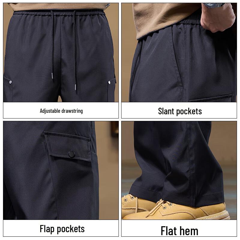 Jeep Мужские зауженные брюки карго свободного кроя 2025 года с большими карманами