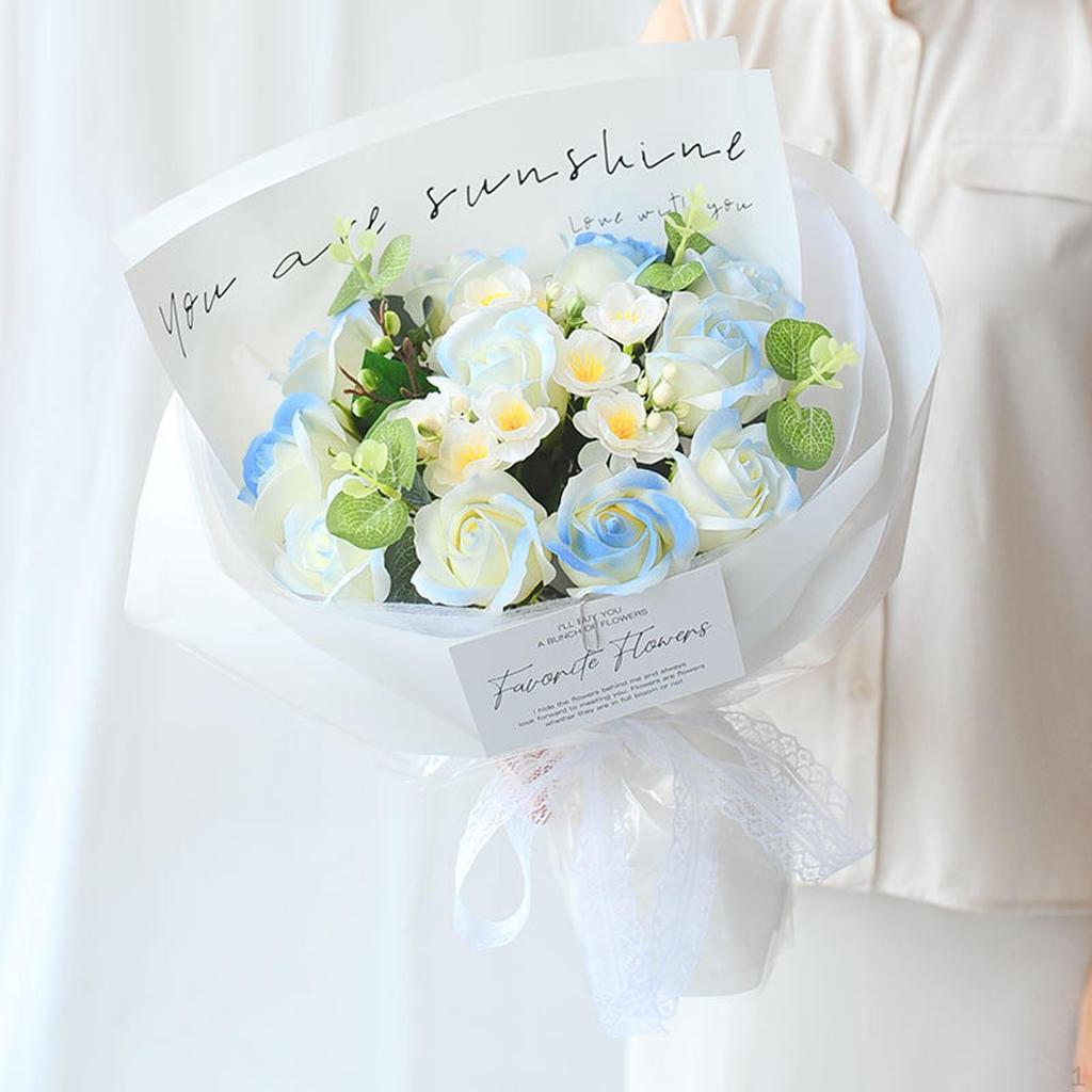 Букет из искусственных мыльных роз для нее 11,8x15,7 дюймов с приятным ароматом. Подарок на годовщину, день рождения