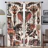 Новые школьные шторы с татуировками для гостиной, шторы для комнаты, 2-панельные шторы для домашнего интерьера, декоративная перегородка на Хэллоуин