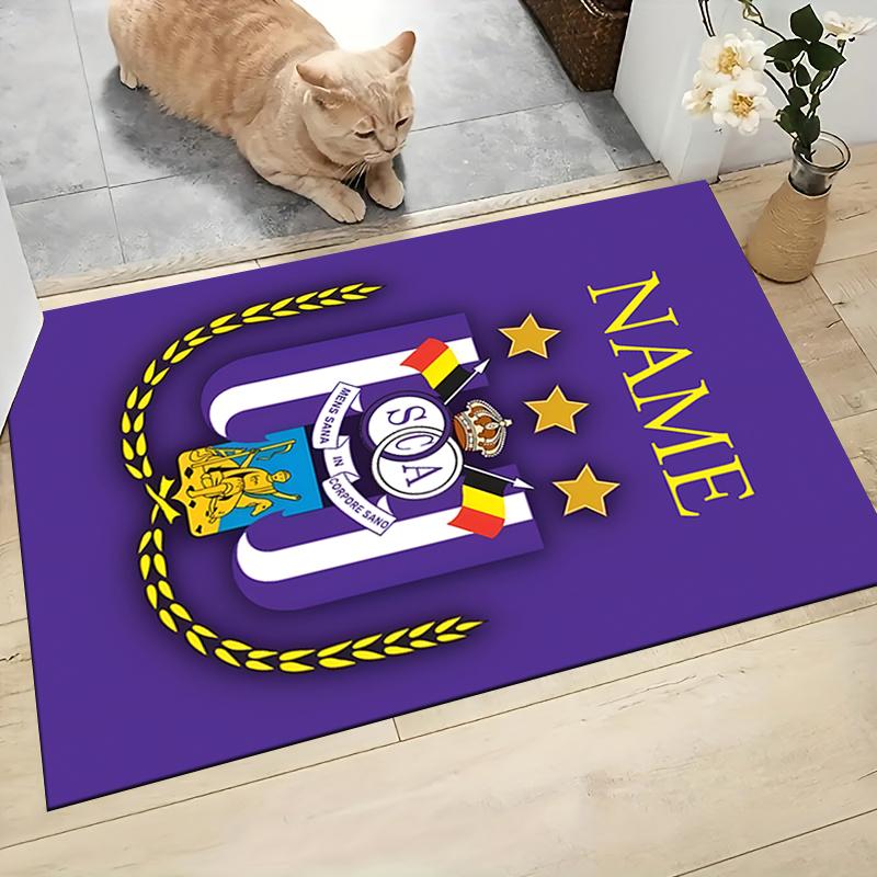Custom Name Royal Soccer Team Crest Carpet Rug Customizable Soft Washable Anti-Slip Home Living Room Sofa Mats Personalized Rug. 0909209