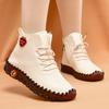 Popular Hand-stitched Women's Shoes High-top Cotton Shoes Casual Shoes Winter Velvet Warm Soft-soled Non-slip Mother Shoes
