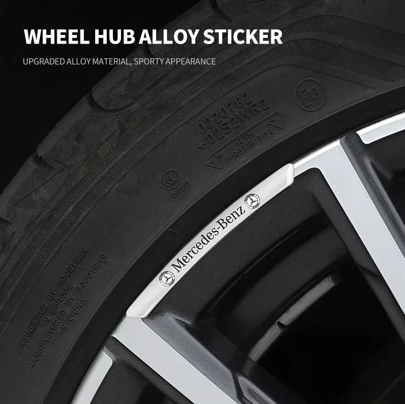 4Pcs Car Wheel Hub Rim Badge Stickers Decoration For Mercedes Benz C180 C200 C260 C300 W108 W124 W126 W140 W168 W169 W176 GL1
