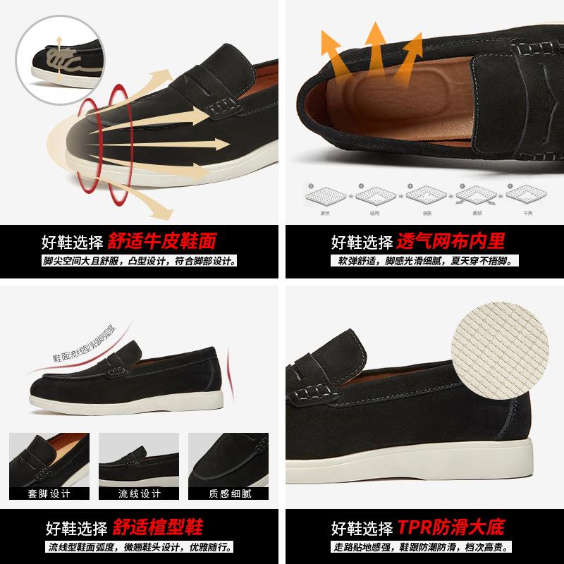 Британский стиль замшевые матовые лоферы мужские ленивые туфли-бини шлепанцы повседневные мужские туфли