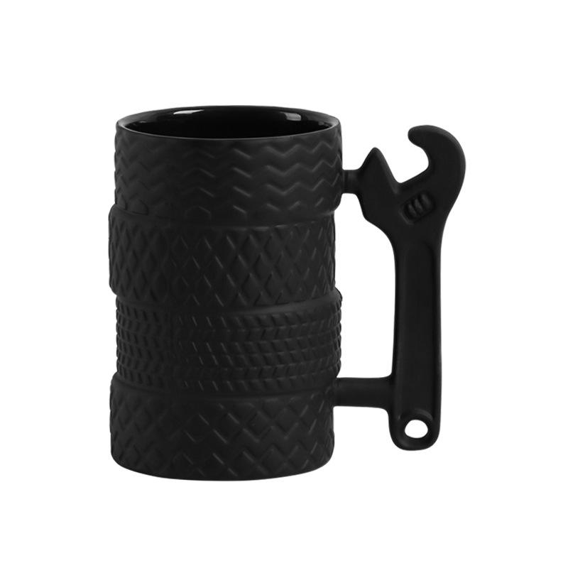 Tire Ceramics Mug Creative Novelty Tire Shaped Cup Large Capacity Heat-resisting Office Home Coffee Breakfast Mugs Gifts