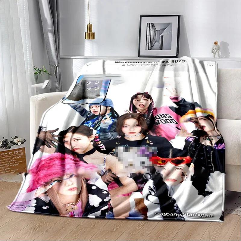 Japanese HipHop Girl Group Xg Character Print Blanket Shooting Stars Warm Plush Cozy Throw Blanket for Beding Couch Fans Blanket