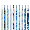 Colorful Flat Gradation Shoelaces Sneakers Stripes Tie-dye Laces Dazzling Blue Shoelace Personality Rope Men Women with The Same