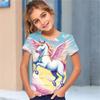 Детские мультяшные футболки с милым принтом единорога, разноцветные, модные, мягкие и удобные