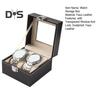Коробка для хранения часов с прозрачным окном и замком, деревянный органайзер для браслетов, пылезащитный чехол для хранения ювелирных изделий из искусственной кожи