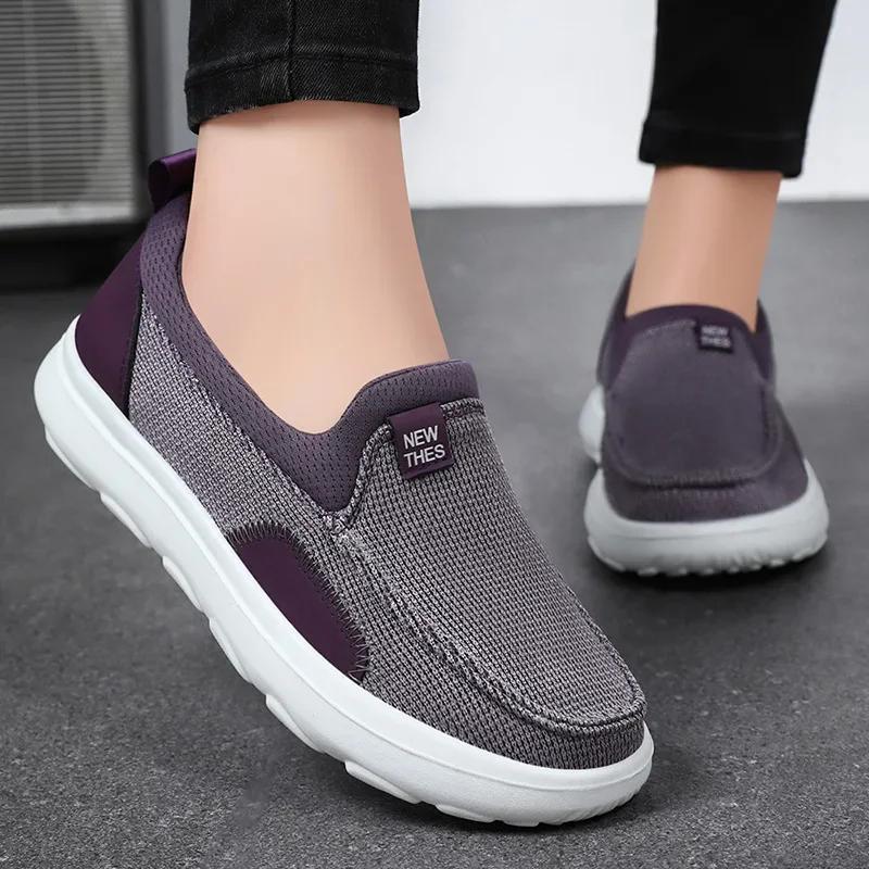 Туфли из ткани для женщин на весну и осень, дышащие одинарные туфли, туфли на одну ногу для пар, повседневная мужская обувь для прогулок