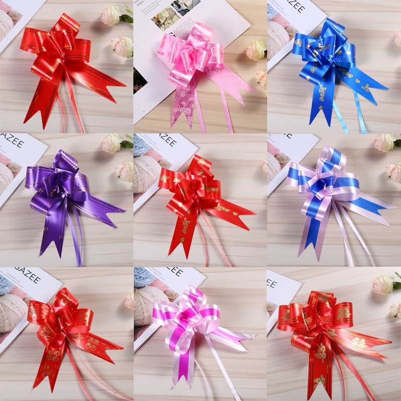 Bowknot Fruit Basket Bow Flower Wedding Ribbon Wedding Ribbon Handle Decorative Handmade Car Door