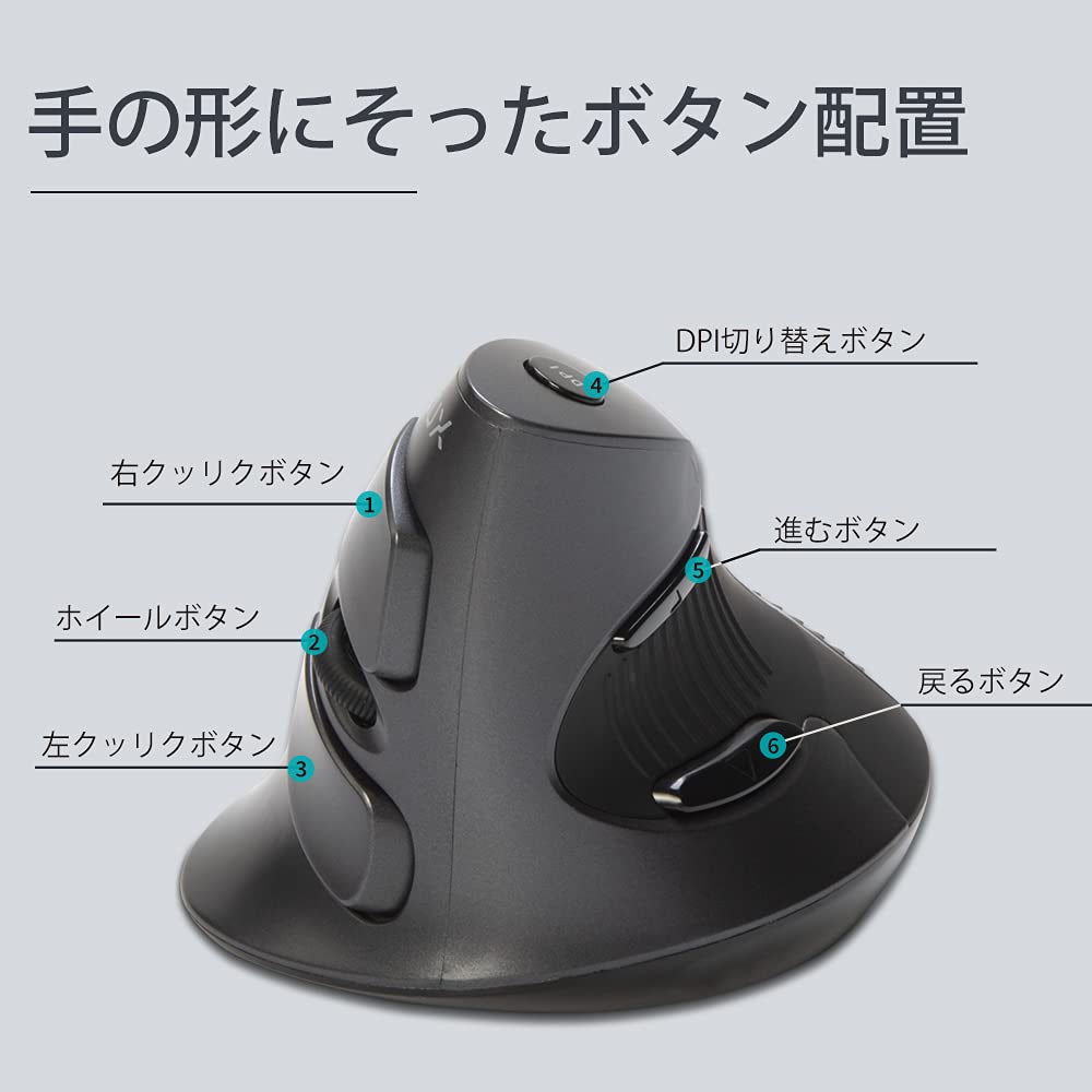 DELUX Беспроводная Эргономичная Мышь Тихая Вертикальная Съемная Кисть 6 Карпальная Рука для 2.4G Мыши, Подставка для запястья, 800/1200/1600 DPI, Кнопки, Туннельный синдром, Запястье, Усталость,