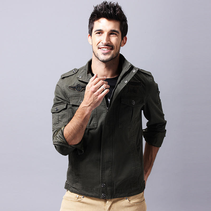 Spring and Autumn Men's Cotton Plus Size Men's Coat Casual Work Jacket