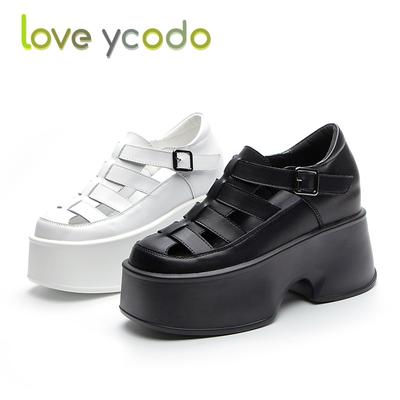 Брендовые женские и студенческие летние сандалии из натуральной кожи на толстой подошве