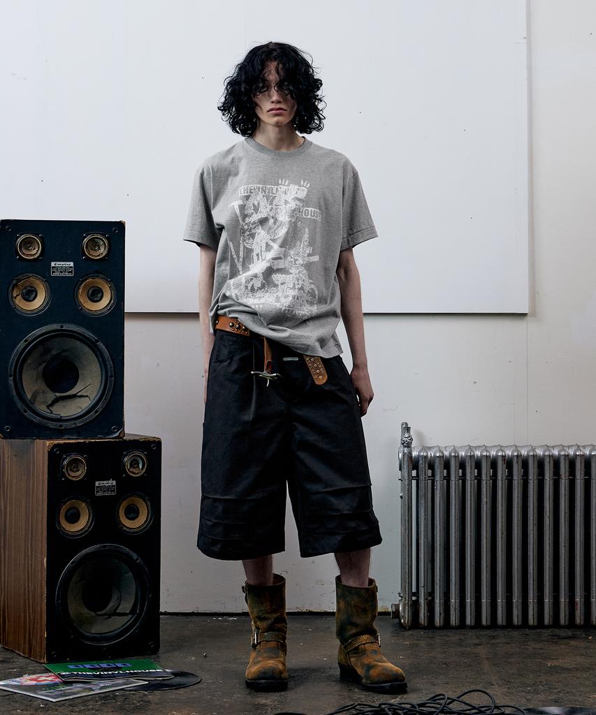 THEVINYLHOUSE Three-Quarter Dart Pants Black