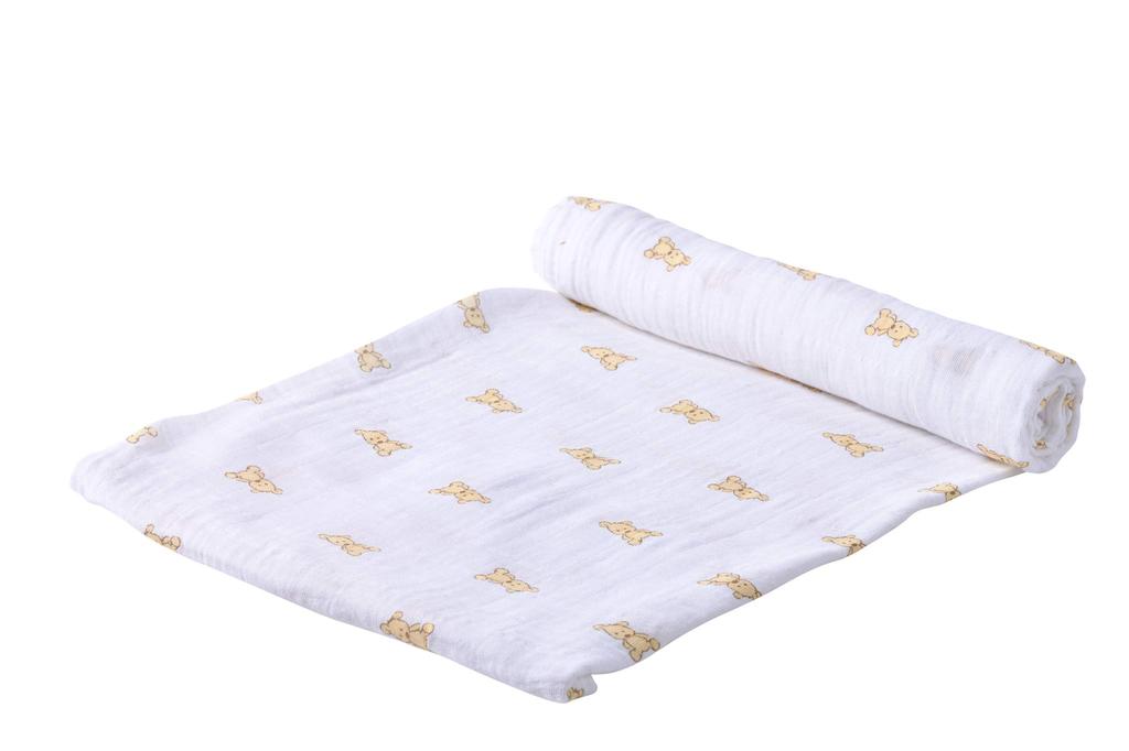 Newcastle Classics Swaddle Cotton Muslin Japanese Swaddle Fluffy Soft Blanket Baby Gift Teddy Bear 120x120cm 0 Months [Подлинный продукт] (х 1) ~