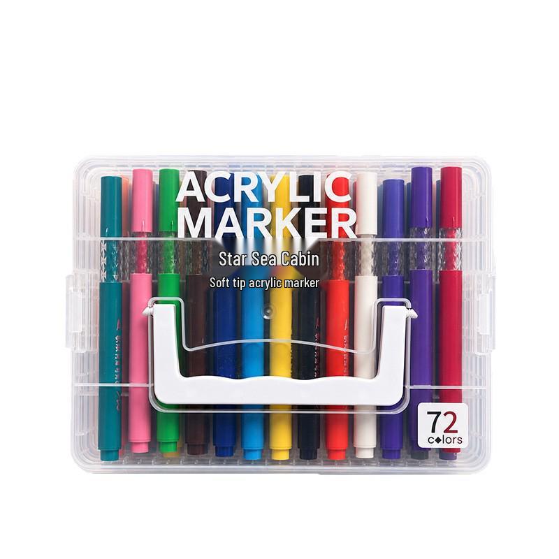 Washable Soft Tip Acrylic Marker Pen - Non-Bleeding, Stackable, Ideal for Students and Graffiti Art
