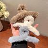 Winter New Colorful Fluffy Cross Hair Claw For Women Girls Sweet Hair Decorate Headband Hair Claw Clip Fashion Hair Accessories