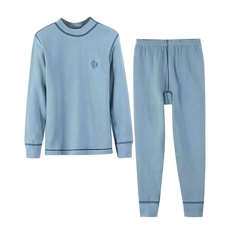 Cozy Thermal Underwear Set for Teens: Half-Turtleneck Top & Pants for Boys and Girls