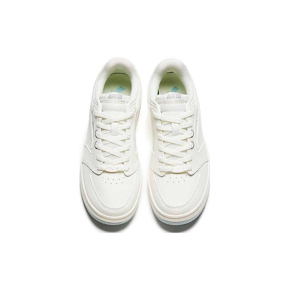Anta Нескользящие прочные низкие кроссовки для скейтбординга женские кроссовки цвета слоновой кости и белого цвета 922338088-1