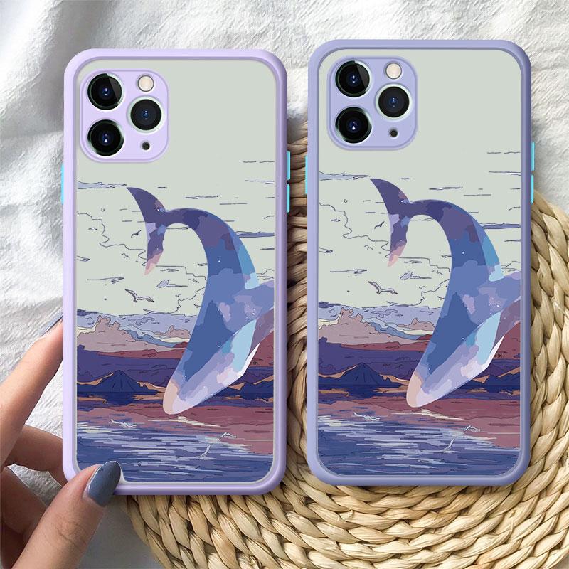 Фантастический Чехол для Телефона с Китом Для iPhone 16 14 13 15 12 11 Pro Max Mini SE2 8 7 Plus X XR XS Аниме Цветные Киты Ударопрочные Чехлы