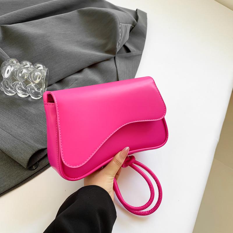 Korean Style Simple Solid Color Underarm Bag New Niche Design Ins Crossbody Bag Casual Bag Small Square Bag