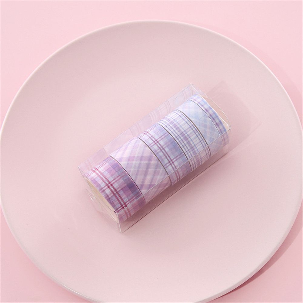 6 Rolls/box DIY Diary Kawaii Decorative Ribbons Sticker Adhesive Masking Tape Washi Tape Set