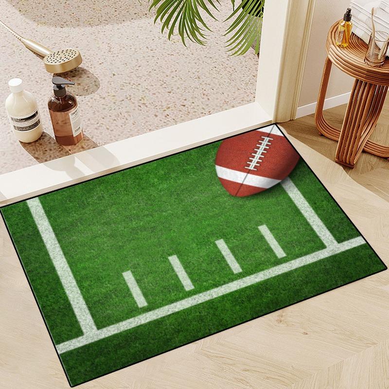 Super Bowl Themed NFL Rugs Non-Slip Machine Washable Floor Mats for Entryways and Holiday Decor Celebrate The Football Spirit