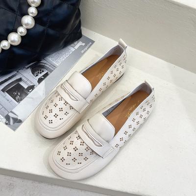 Летние туфли-лоферы в этническом стиле в стиле ретро, маленькие кожаные туфли без застежек, женские сексуальные сандалии, элегантные блестящие удобные сандалии, женская дышащая обувь