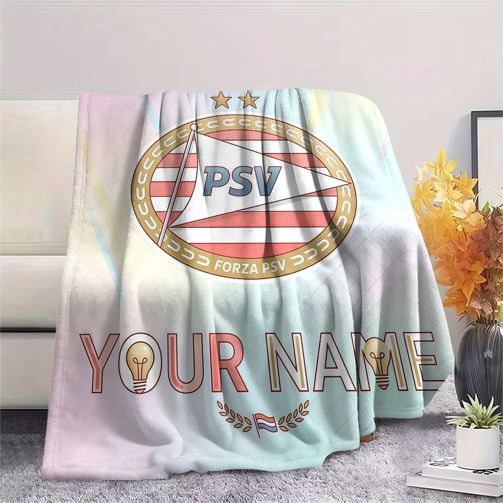 Custom Name PSV Eindhoven Flannel Blanket, High quality Comfortable for All Seasons, Home Decor, Warmth and Comfort