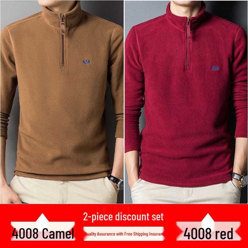 Men's Autumn/Winter Woodpecker Polartec Half-High Collar Zipper Fleece Hoodie