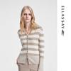Женский шерстяной поло-кардиган в полоску